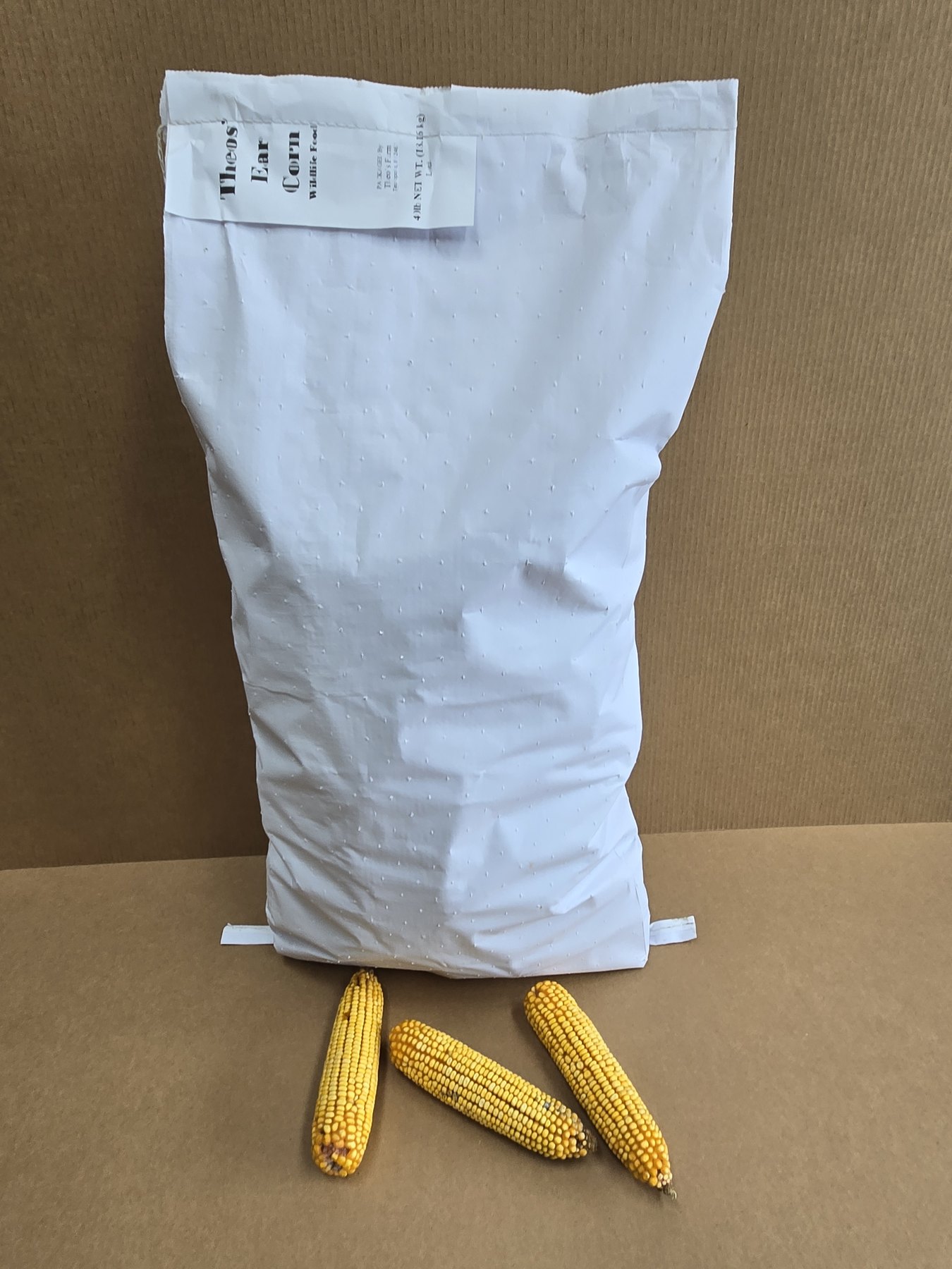 Theo's Farm 40 pound bag of whole ear corn with cleaned ears